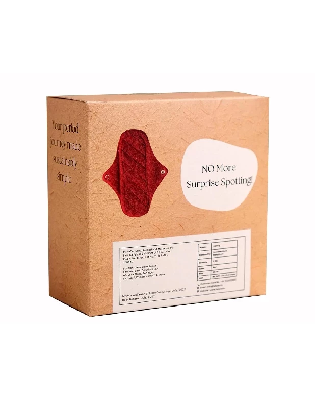 Fabpad Reusable Washable Eco-Friendly Cotton Sanitary Cloth Pads Pantyliners, 3 Pads-4.webp